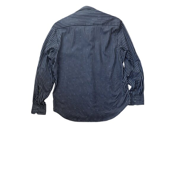 Robert Graham Mens XL Striped Long Sleeve Button-Up Shirt 100% Cotton Navy/White - Picture 5 of 8